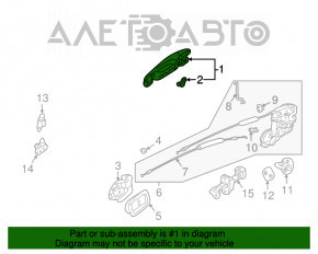 Ручка двери внешняя задняя левая Mitsubishi Galant 04-12