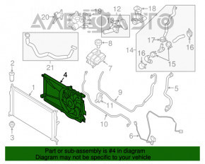 Difuzorul capacului radiatorului cu ventilator pentru Mazda3 MPS 09-13