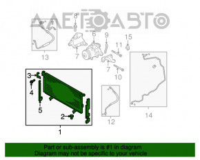 Radiatorul condensatorului de aer condiționat pentru Subaru Outback 10-14 2.5 3.6, nou, neoriginal