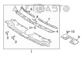 Suportul de montare a grilei radiatorului de sus Mazda CX-9 16-