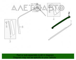 Garnitură ușă spate stânga superioară Mazda CX-9 16- crom