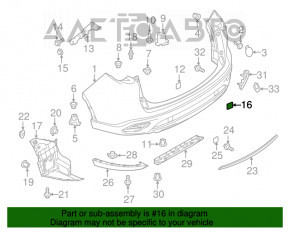 Capacul carligului de tractare al barei spate stânga Mazda CX-9 16-