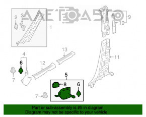 Capacul amortizorului frontal stânga jos Mazda CX-9 16- negru