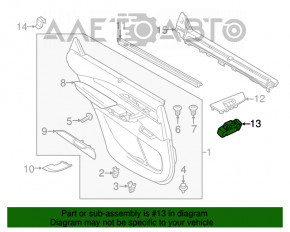 Controlul geamului electric din spatele stânga Mazda CX-9 16-