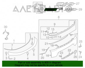 Emblema sigla SKYACTIV, ușile portbagajului Mazda CX-9 16-