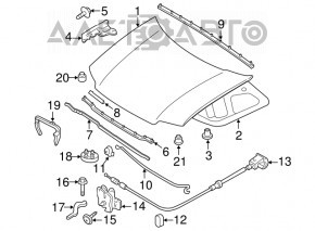 Bara de capota stanga Ford Flex 09-19