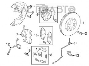 Senzor ABS dreapta față Audi A3 8V 15-20 nou OEM original