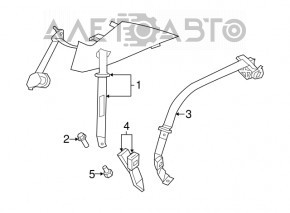 Centura de siguranță spate stânga Chrysler 200 11-14 bej.