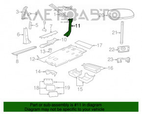 Capacul amortizorului frontal stânga jos Dodge Grand Caravan 11-20 negru, uzat.