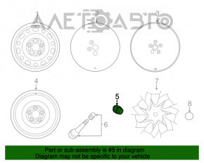 Piuliță roată d21 M12x1.5 Mazda3 03-08 sub jantă