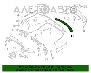 Capacul de bara spate Mercedes CLA 14-19 SUA crom