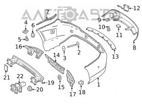 Capacul de bara spate Mercedes CLA 14-19 SUA crom