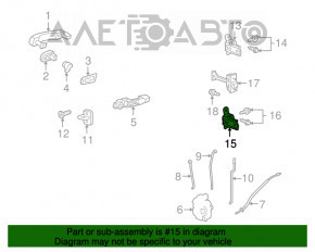 Buclele ușii din față stângă de jos pentru GMC Terrain 10-17 sunt ruginite.