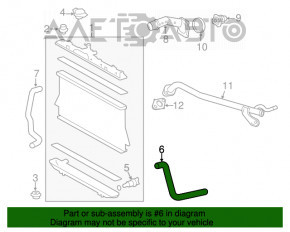 Furtunul de răcire superior Toyota Highlander 14-19 2.7