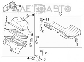 Tubul de admisie cu rezonator pentru Nissan Murano z51 09-14, nou, original OEM.