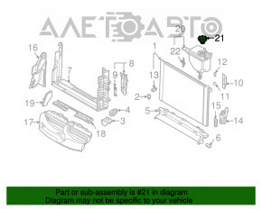 Capacul rezervorului de expansiune al sistemului de răcire BMW X5 E70 07-13