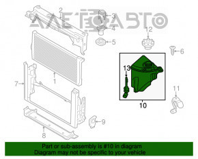 Расширительный бачок охлаждения BMW 5 F10 11-16 3.0T N55 с крышкой и датчиком