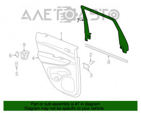 Cadru ușă interioară spate dreapta Jeep Grand Cherokee WK2 11-21