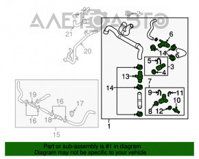 Патрубок охлаждения верхний VW Passat b7 12-15 USA 3.6