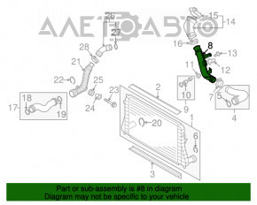 Tubul intercooler stânga mijlocie VW CC 08-17 cu senzor nou original