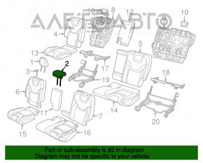 Pernele de cap spate central pentru Jeep Cherokee KL 14- material textil, negru, ghidaje ruginoase.