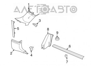 Capac prag fata stanga Dodge Challenger 15-19 neagra