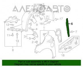 Garnitură aripă ușă - aripă dreapta Chevrolet Volt 11-15