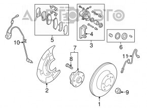 Capacul discului de frână față stânga Subaru Legacy 15-19