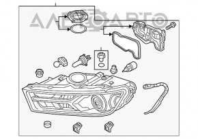 Far stânga față completă Audi Q7 16-19 Xenon