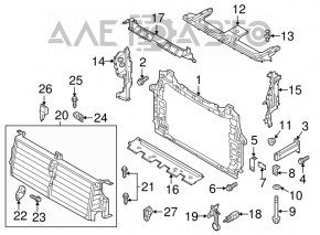 Jaluzele deflectorului radiatorului Audi Q7 16- cu motor electric