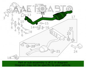 Linia de evacuare intermediară dreapta Audi Q7 16- 3.0T