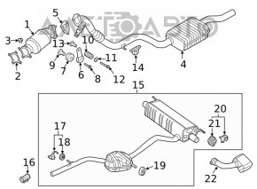 Capacul de evacuare dreapta Audi Q7 16-