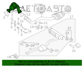 Convertor catalitic stânga Audi Q7 16- 3.0T