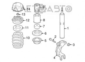 Amortizor fata dreapta Audi Q7 16 - nou original OEM