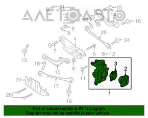 Butucul roții spate dreapta Audi Q7 16- 102 mm