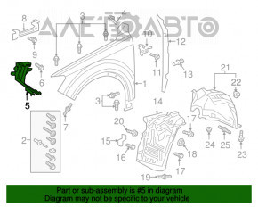 Кронштейн крыла передний правый Audi Q7 16- передний