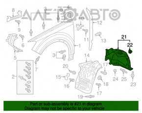 Подкрылок передний левый задняя часть Audi Q7 16-19 OEM