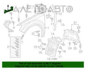 Кронштейн крыла передний правый Audi Q7 16- центральный