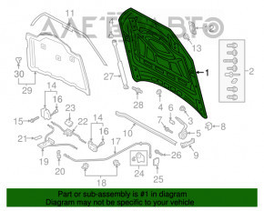 Capota goală Audi Q7 16- neagră L041, aluminiu