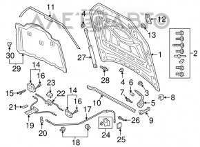 Capota goală Audi Q7 16- neagră L041, aluminiu