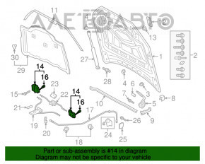 Inchidere capota dreapta Audi Q7 16- cu senzor nou original OEM