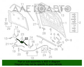 Cablu deschidere capota fata Audi Q7 16- nou original