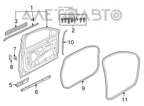 Уплотнитель дверного проема передний правый Audi Q7 16-