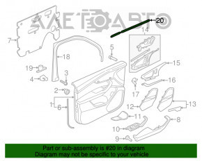 Garnitura de etanșare a geamului ușii interioare din față dreapta a Audi Q7 16-