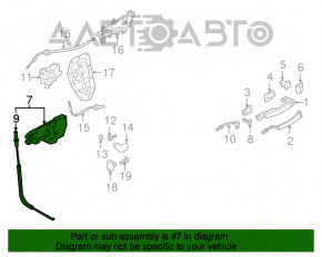 Механизм ручки двери задней правой Audi Q7 16- keyless