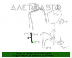 Направляющая стекла двери задней левой Audi Q7 16-