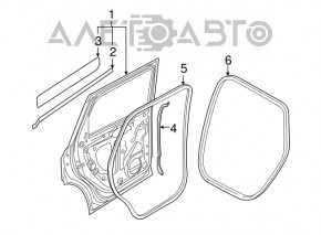 Уплотнитель двери задней левой Audi Q7 16-