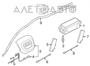 Airbag-ul de pasager din bordul Audi Q7 16-