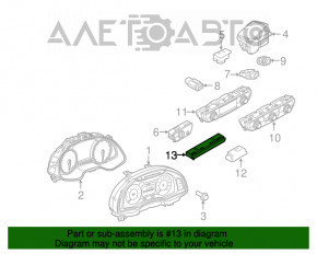 Panoul de butoane de pe panoul frontal al Audi Q7 16-19