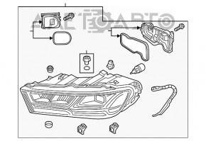 Фара передняя левая в сборе Audi Q7 16-19 LED